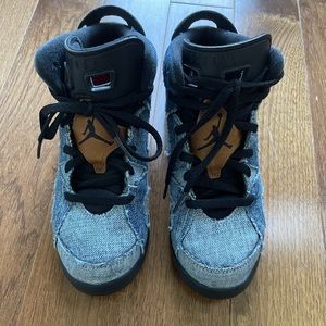 Air Jordan 6 Retro Washed Denim High Tops Kids Size 1.5